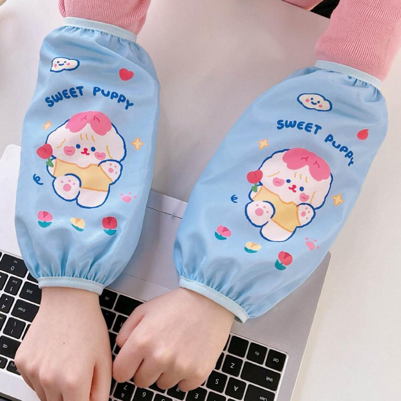 Mâneci de desene animate 1 pereche de mâneci utile rezistente la uzură, fără decolorare, anti-praf, pentru curățarea prafului, protector de braț pentru gospodărie