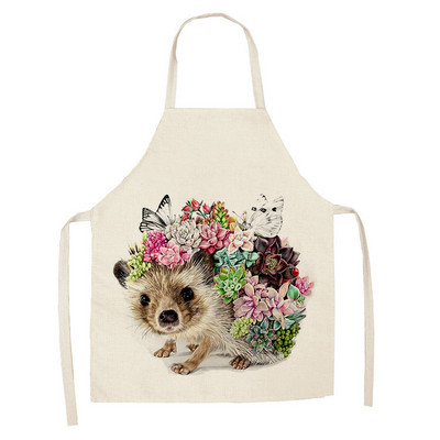 Linane joonisfilm siiliteemaline print Köökpõlled Unisex õhtusöögipidu toiduvalmistamise rinnatükk Naljakas Pinafore puhastuspõll 55x68cm