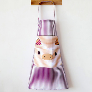 Lovely Pig Polyester Αμάνικο τσέπες Ποδιά κουζίνας για το μαγείρεμα κατά του πιτσιλίσματος Ποδιά μπάρμπεκιου για μαγείρεμα Ποδιά ψησίματος εστιατορίου