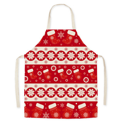 Punane pidulik koomiks jõulude lumememme lumehelbe muster õlikindel linane käterätik varrukateta põll majapidamispuhastuslapp