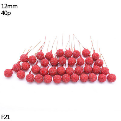 Uogos Dirbtinė gėlė Vaisius Raudona Artificia uogų modeliavimas Vyšnių kuokelių uogos namų Kalėdų dekoravimui „Pasidaryk pats“ dovanų vainikas