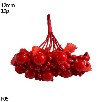 Uogos Dirbtinė gėlė Vaisius Raudona Artificia uogų modeliavimas Vyšnių kuokelių uogos namų Kalėdų dekoravimui „Pasidaryk pats“ dovanų vainikas