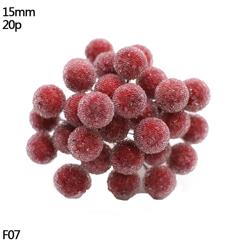 Uogos Dirbtinė gėlė Vaisius Raudona Artificia uogų modeliavimas Vyšnių kuokelių uogos namų Kalėdų dekoravimui „Pasidaryk pats“ dovanų vainikas