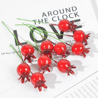 10gab 2cm Mini ābols Viltus augļu stikls Ogas Mākslīgais granātābols sarkanais ķirsis Pušķis Ziemassvētki ābols Dekoratīvs