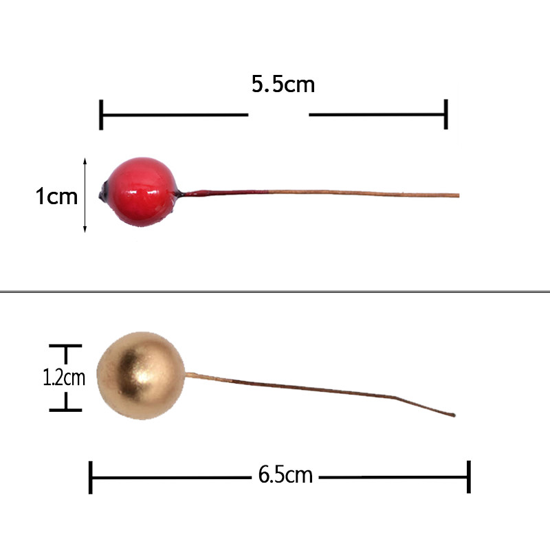 50gab Mini viltotie augļi mākslīgie ziedi putekšņlapas sarkanas baltas ogas ķiršu viltus zieds kāzu Ziemassvētku dekorēšanai