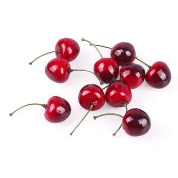 30 τεμ. Fake Cherry Artificial Fruit Model Simulation Cherry Ornament Craft Food Photography props Διακόσμηση για το πάρτι Διακόσμηση σπιτιού