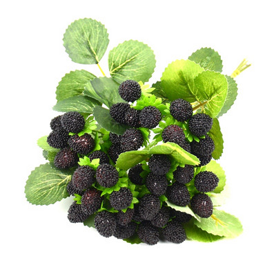 1 puokštė / 9 galvutės Dirbtinių vaisių putos Braškių netikras modeliavimas Stiklinis vaisius raudonas vyšnias skirtas namų vestuvių vakarėliui papuošti