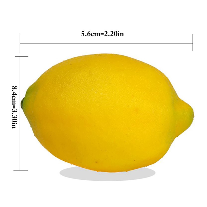 12 tk/komplekt kunstlikud puuviljad, plastist simulatsioon võltskollane roheline sidrun pulmadeks Koduaia köök piduliku peotarbed
