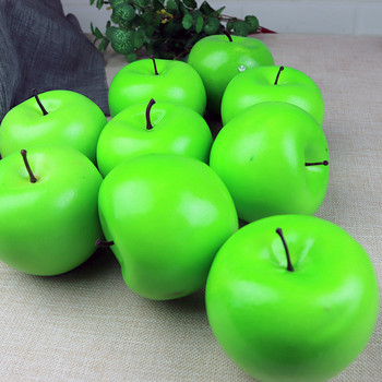 High Simulation Fruit Apple Plastic Fake Red Apples Photo Props Fruit Home Τεχνητή ποικιλία Πράσινα Μήλα Fruit Shop Μοντέλο Δεκ