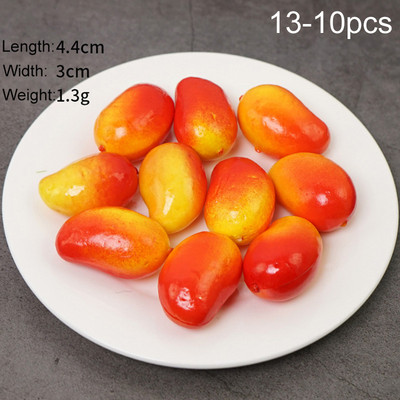 10 gab. Mākslīgie viltotie augļi, mini augļi, simulācijas augļi, dārzeņu komplekti mājas dekorēšanai.