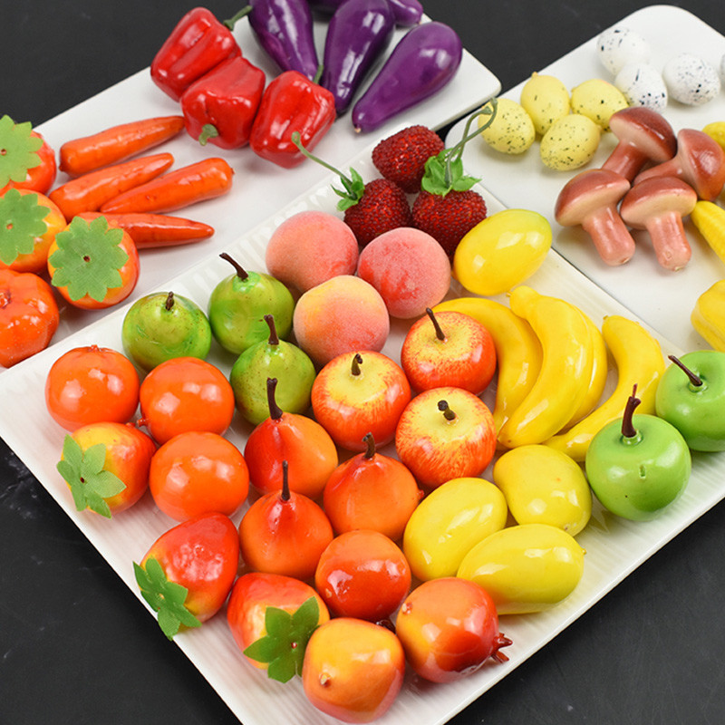 10 gab. Mākslīgie viltotie augļi, mini augļi, simulācijas augļi, dārzeņu komplekti mājas dekorēšanai.