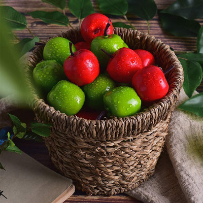 20 buc Roșu/Verde Mini Măr Artificial Fructe False Simulare Ornament Realistic Decor Acasă Bucătărie Partide Decorare de Crăciun 2022