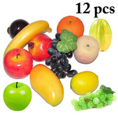 12-osaline partii pidulike tarvikute kunstkaunistusega puuviljad, mullid, minisimulatsioonid, puuviljad, õun, apelsin, sidrun, mudel, käsitöö