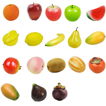 Партида от 12 части Празнични принадлежности Изкуствен декор Плодове Балон Мини Симулация Плодове Ябълка Портокал Лимон Комплект Модели Занаяти