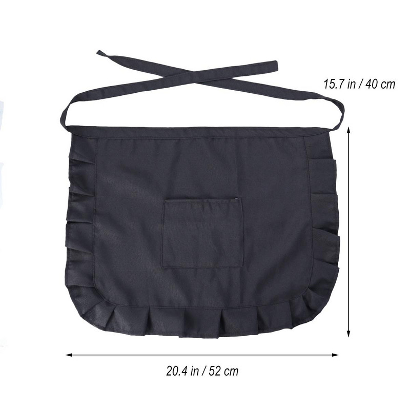 1tk Köögipõll, pits rinnatükk, neiu kostüüm, pool vöökoht taskuga, köögipeo soodustused naistele ettekandja must valge A50