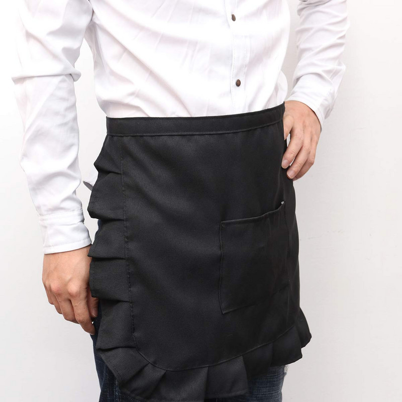 1tk Köögipõll, pits rinnatükk, neiu kostüüm, pool vöökoht taskuga, köögipeo soodustused naistele ettekandja must valge A50