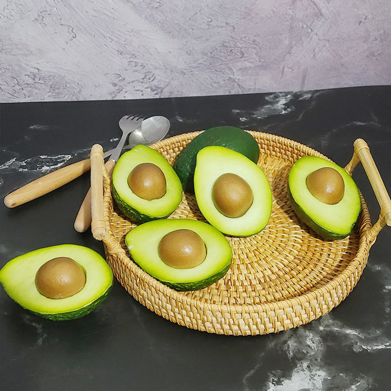 Võltsitud avokaado simulatsioonipuuviljamudel Võltstoit Puuviljade poeakna kaunistus Köögi fotograafia rekvisiidid Aksessuaarid Kodukaunistus