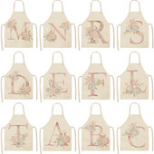 Roosade tähtedega mustriga laste põll köök küpsetustarvikud varrukateta puuvillased linased põlled naisele koduseks toiduvalmistamiseks põll 65x53cm