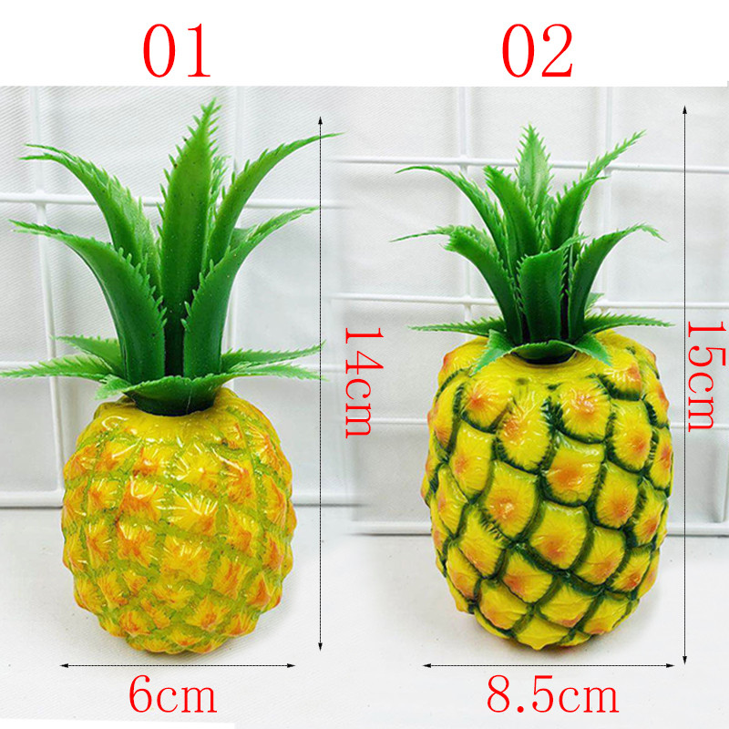 Simulatsiooni plastist ananassi mudel Loominguline kunstlik puu kodupoe kaunistus fotograafia jaoks võlts ananassi viljade rekvisiidid