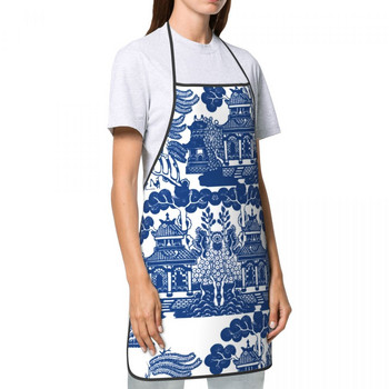 Μπλε ιτιά Chinoiserie Μπλε και άσπρη ποδιά πορσελάνης έμπνευση Ανδρικά Γυναικεία Κουζίνα Σεφ Σαλιάρα Tablier Κουζίνα Μαγειρική Ψήσιμο