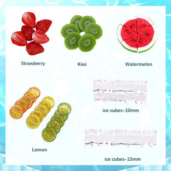 Προσομοίωση Φρούτα Τεχνητές φράουλες λεμονιού Διακοσμητικά καρπούζι Όμορφα μαλακά PVC μεικτό κόκκινο πράσινο διακοσμητικά πάρτι για το σπίτι