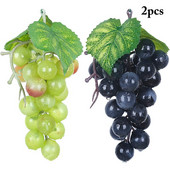 2 ķekaru mākslīgi reālistiski vīnogu dekori, radoši 24 graudi, dabisks viltotu vīnogu fotografēšanas rekvizīts mākslīgo augļu dekors