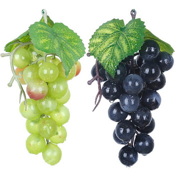 2 грозда Изкуствена реалистична декорация от грозде Творчески 24 зърна Реалистично фалшиво грозде Реквизит за фотография Изкуствен декор от плодове