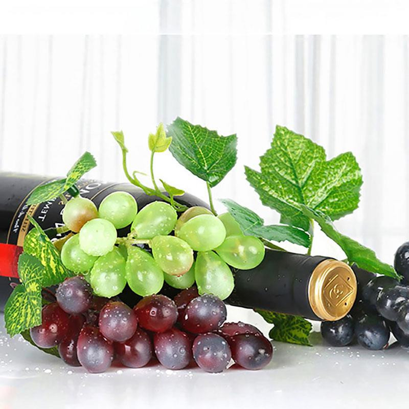 2 ķekaru mākslīgi reālistiski vīnogu dekori, radoši 24 graudi, dabisks viltotu vīnogu fotografēšanas rekvizīts mākslīgo augļu dekors