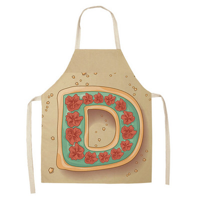 1 τεμ. Επιστολή εκτύπωσης ποδιά κουζίνας Αμάνικη Βαμβακερή λινή Παιδική ποδιά για γυναίκες που μαγειρεύουν Ψήσιμο Bbq Εργαλεία καθαρισμού σπιτιού Delantal