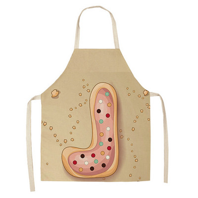 1 τεμ. Επιστολή εκτύπωσης ποδιά κουζίνας Αμάνικη Βαμβακερή λινή Παιδική ποδιά για γυναίκες που μαγειρεύουν Ψήσιμο Bbq Εργαλεία καθαρισμού σπιτιού Delantal