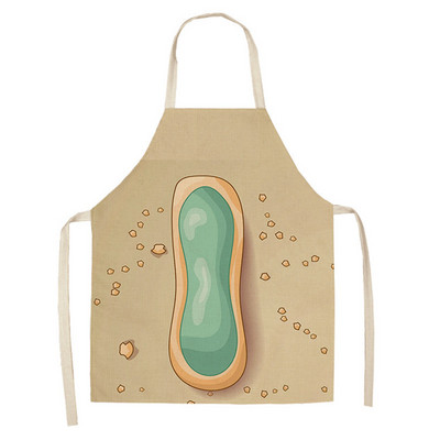 1 τεμ. Επιστολή εκτύπωσης ποδιά κουζίνας Αμάνικη Βαμβακερή λινή Παιδική ποδιά για γυναίκες που μαγειρεύουν Ψήσιμο Bbq Εργαλεία καθαρισμού σπιτιού Delantal