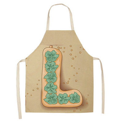 1 τεμ. Επιστολή εκτύπωσης ποδιά κουζίνας Αμάνικη Βαμβακερή λινή Παιδική ποδιά για γυναίκες που μαγειρεύουν Ψήσιμο Bbq Εργαλεία καθαρισμού σπιτιού Delantal