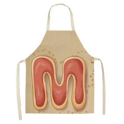 1 τεμ. Επιστολή εκτύπωσης ποδιά κουζίνας Αμάνικη Βαμβακερή λινή Παιδική ποδιά για γυναίκες που μαγειρεύουν Ψήσιμο Bbq Εργαλεία καθαρισμού σπιτιού Delantal