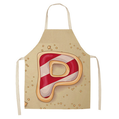 1 τεμ. Επιστολή εκτύπωσης ποδιά κουζίνας Αμάνικη Βαμβακερή λινή Παιδική ποδιά για γυναίκες που μαγειρεύουν Ψήσιμο Bbq Εργαλεία καθαρισμού σπιτιού Delantal