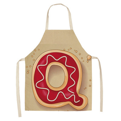 1 τεμ. Επιστολή εκτύπωσης ποδιά κουζίνας Αμάνικη Βαμβακερή λινή Παιδική ποδιά για γυναίκες που μαγειρεύουν Ψήσιμο Bbq Εργαλεία καθαρισμού σπιτιού Delantal