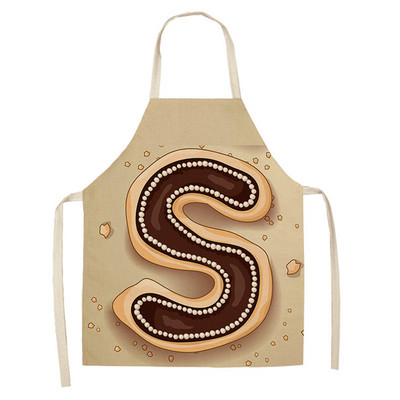 1 τεμ. Επιστολή εκτύπωσης ποδιά κουζίνας Αμάνικη Βαμβακερή λινή Παιδική ποδιά για γυναίκες που μαγειρεύουν Ψήσιμο Bbq Εργαλεία καθαρισμού σπιτιού Delantal