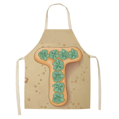 1 τεμ. Επιστολή εκτύπωσης ποδιά κουζίνας Αμάνικη Βαμβακερή λινή Παιδική ποδιά για γυναίκες που μαγειρεύουν Ψήσιμο Bbq Εργαλεία καθαρισμού σπιτιού Delantal