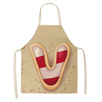 1 τεμ. Επιστολή εκτύπωσης ποδιά κουζίνας Αμάνικη Βαμβακερή λινή Παιδική ποδιά για γυναίκες που μαγειρεύουν Ψήσιμο Bbq Εργαλεία καθαρισμού σπιτιού Delantal