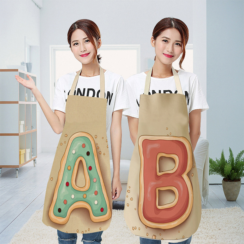 1 τεμ. Επιστολή εκτύπωσης ποδιά κουζίνας Αμάνικη Βαμβακερή λινή Παιδική ποδιά για γυναίκες που μαγειρεύουν Ψήσιμο Bbq Εργαλεία καθαρισμού σπιτιού Delantal