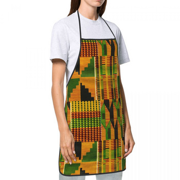 Африкански дизайн на кърпа Kente Престилка Възрастни жени Мъже Главен готвач Tablier Кухня за готвене Кухня Традиционен африкански етнически модел лигавник