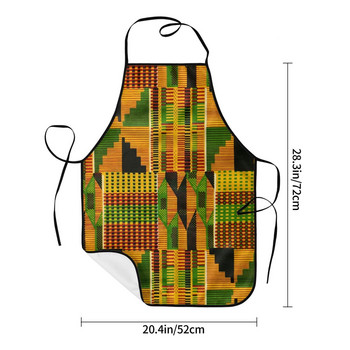 Африкански дизайн на кърпа Kente Престилка Възрастни жени Мъже Главен готвач Tablier Кухня за готвене Кухня Традиционен африкански етнически модел лигавник
