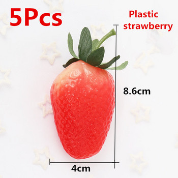 Πλαστικά Τεχνητά Fake Strawberry Simulation Φρούτα Χριστουγεννιάτικα Διακοσμητικά Φωτογραφικά στηρίγματα Διακόσμηση 5-20 τμχ