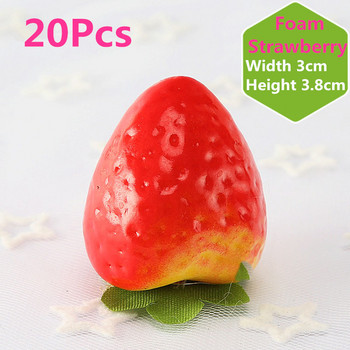 Πλαστικά Τεχνητά Fake Strawberry Simulation Φρούτα Χριστουγεννιάτικα Διακοσμητικά Φωτογραφικά στηρίγματα Διακόσμηση 5-20 τμχ