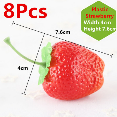 Plastikust kunstlik võltsmaasikassimulatsioon puu-jõulukaunistused fotograafia rekvisiidid, 5-20 tk