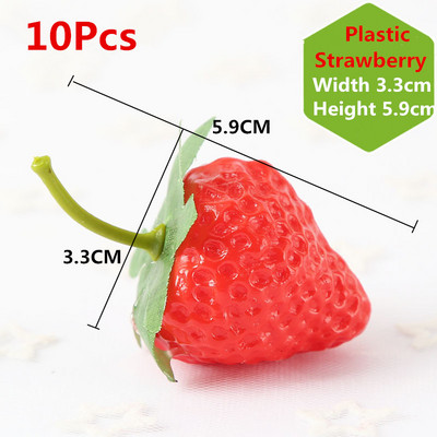 Plastikust kunstlik võltsmaasikassimulatsioon puu-jõulukaunistused fotograafia rekvisiidid, 5-20 tk