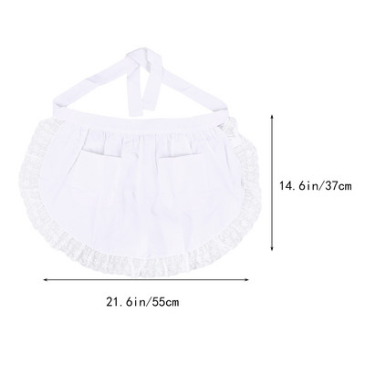 1 tk puuvillane vööpõll pits lühike põll kodune teenija ettekandja kohvik teenindaja ettekandja põll kokk poolpikk põll personaliriided