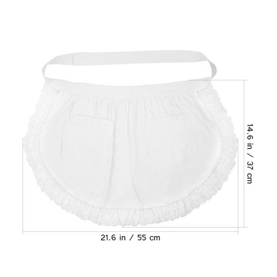 1 tk puuvillane vööpõll pits lühike põll kodune teenija ettekandja kohvik teenindaja ettekandja põll kokk poolpikk põll personaliriided