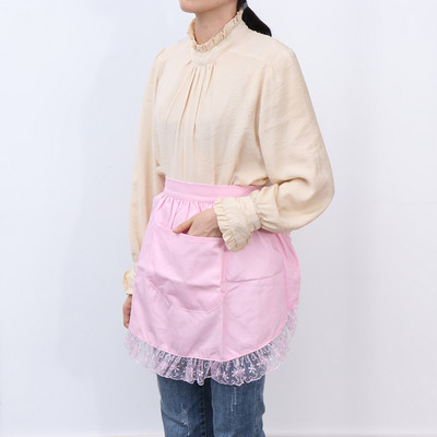 1 tk puuvillane vööpõll pits lühike põll kodune teenija ettekandja kohvik teenindaja ettekandja põll kokk poolpikk põll personaliriided