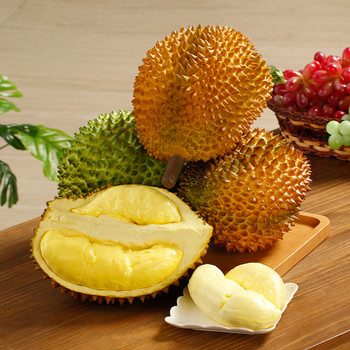 Pu Fake Durian Meat Resin Fake Durian Fruit Декорация на витрина Симулация Дуриан Модел Фалшиви плодове