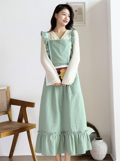 Moteriška virtuvės prijuostė vandeniui atspari medvilninė rožinė prijuostė pardavėjams Padavėjų virtuvės nauji virtuvės reikmenys